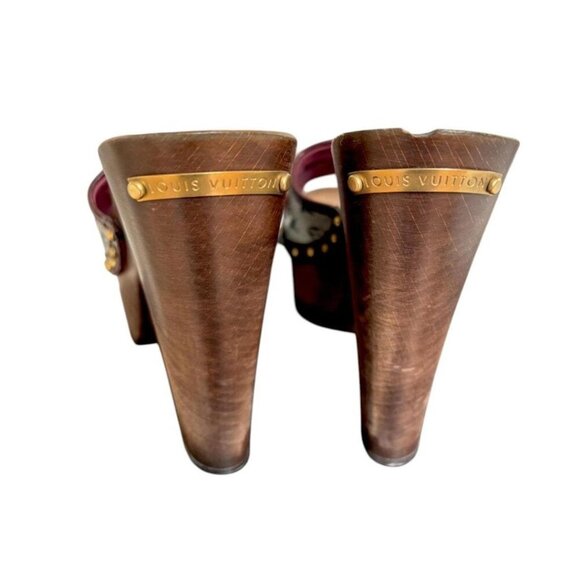 AUTHENTIC VTG. Y2K LOUIS VUITTON HEELS PLATFORM SANDALS US 6/36 EUC - Picture 7 of 8
